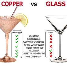 Load image into Gallery viewer, Set Of 2 Copper Martini Glasses 
