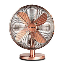 Load image into Gallery viewer, Tower | Metal Desk Fan | With 3 Speeds | Copper | Automatic Oscillation 12” | 35W
