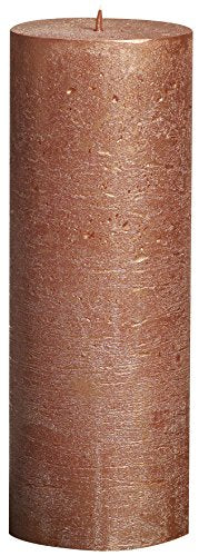 Tall Textured Pillar Candle | Metallic Copper | Bolsius