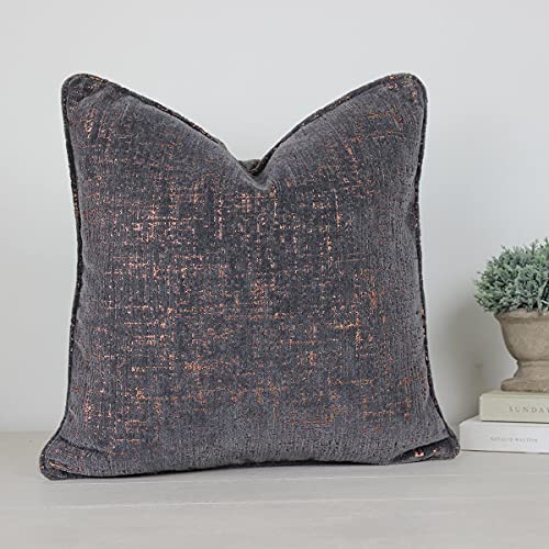 Copper & Grey Metallic Cushion Cushion Cover | 16