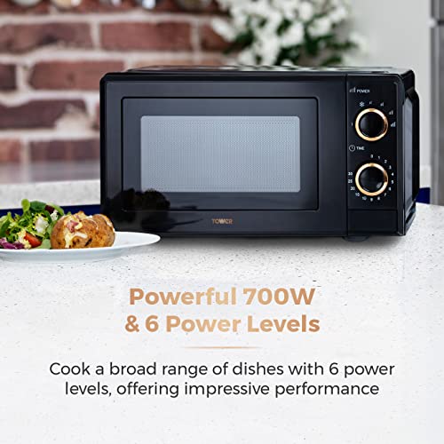 Tower black and copper microwave cheap