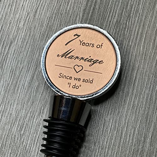 7th Wedding Anniversary | Engraved Copper Bottle Stopper | Gift