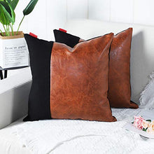 Load image into Gallery viewer, Pack Of 2 | Copper Brown &amp; Black Cushion Covers | 45cm x 45cm | Mandioo
