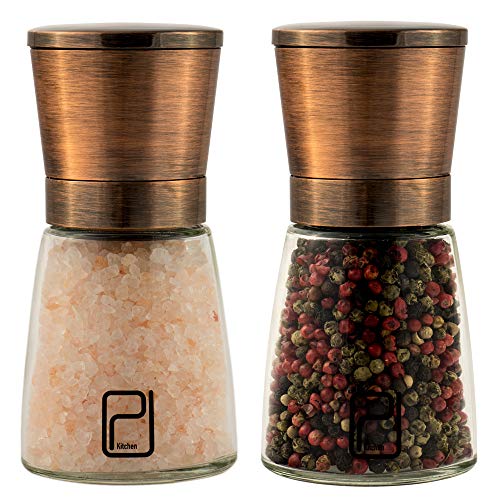 Premium Copper Salt & Pepper Mill Set | Stainless Steel & Glass