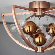 Load image into Gallery viewer, Copper &amp; Glass Ceiling Light
