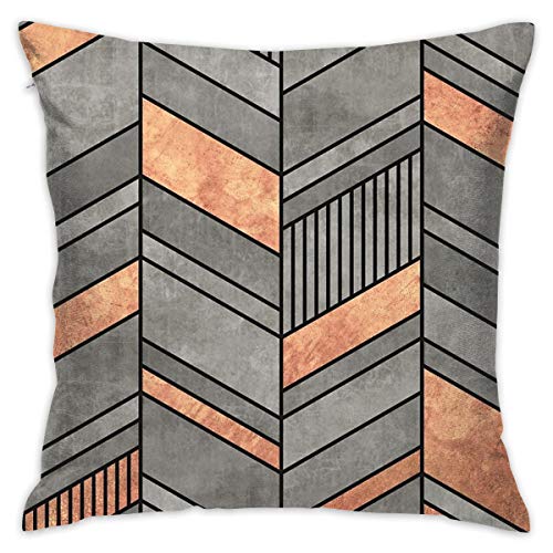 Concrete & Copper | Chevron Pattern | Cushion Cover | 18