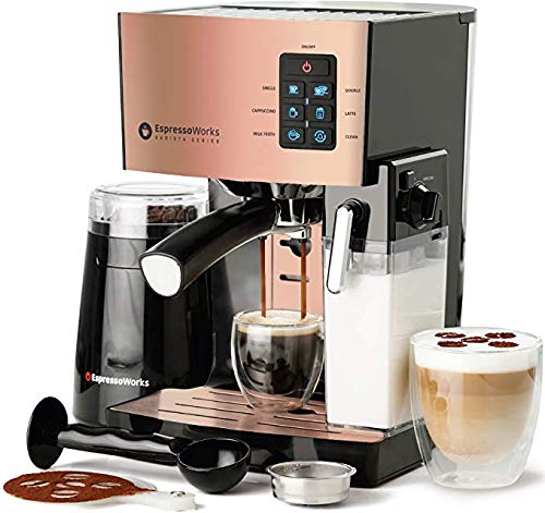 EspressoWorks | 10Pc Espresso Machine & Cappuccino Maker | Copper/ Rose-Gold