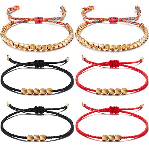 6 Pieces Handmade Tibetan Copper Bead Bracelets