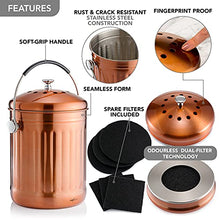 Load image into Gallery viewer, Copper Food Caddy | Kitchen Compost Bin 
