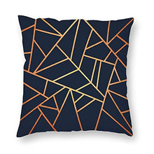 Load image into Gallery viewer, Copper And Midnight Navy Cushion Cover | Square | 18 X 18 Inches | VinMea
