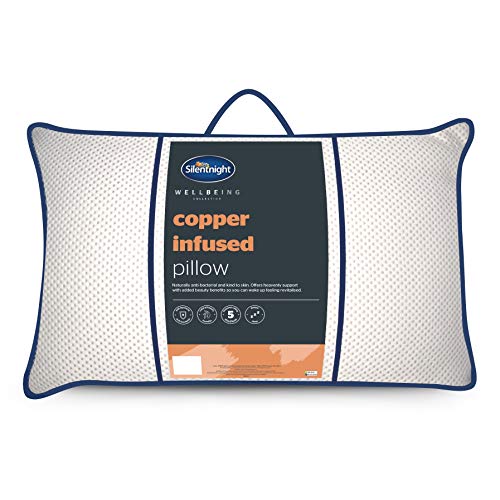 Copper Infused Beauty Anti-Bacterial Pillow | Silentnight Wellbeing Collection | White, 71 x 47.6 x 17.7 cm