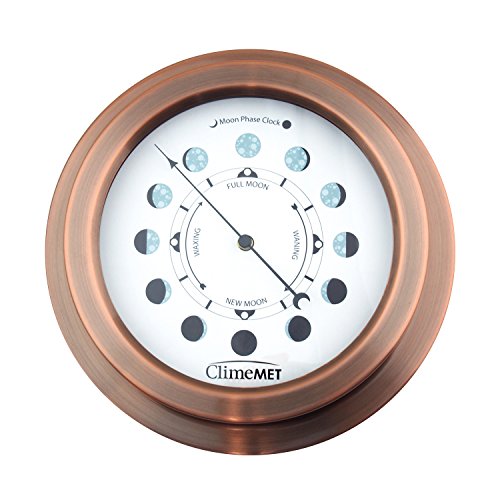 ClimeMET Moon Phase Clock | Weather Dial Range | Rose Copper | CM4306