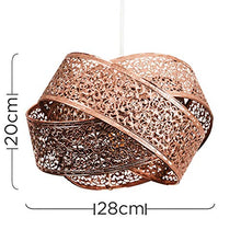 Load image into Gallery viewer, Modern Copper Ceiling Pendant Light Shade | Artistic Detailed Intertwined Rings Design
