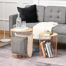 Load image into Gallery viewer, Set Of 2 Copper Side Tables With Storage 
