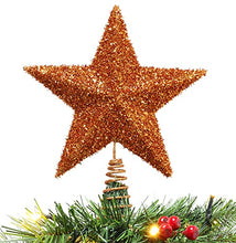 Load image into Gallery viewer, Sparkly Copper Tree Top Star | Glittery 
