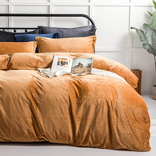 Copper Camel Duvet Cover | Velvet Flannel | Bedding Set