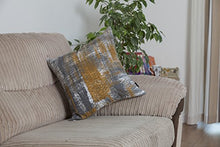 Load image into Gallery viewer, Abstract Copper, Mustard &amp; Grey Cushion Cover 
