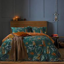 Load image into Gallery viewer, Forest Fauna Duvet Cover Set | Emerald, Copper | furn. 
