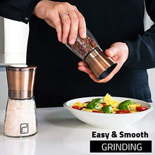 Load image into Gallery viewer, Copper &amp; Glass Salt &amp; Pepper Grinders | Mills
