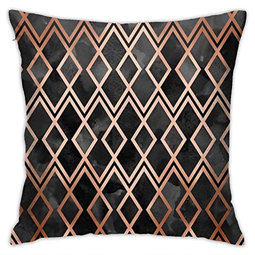 Copper & Black Geo Diamonds Cushion Cover | 45 x 45cm