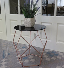 Load image into Gallery viewer, Black / Copper Origami Geometric Side Table 

