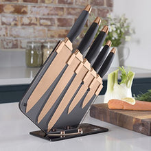 Load image into Gallery viewer, 5 Piece Copper &amp; Black Knife Set
