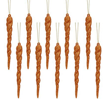 Load image into Gallery viewer, Copper Glitter Icicle Decorations | Christmas Tree | 12cm | Christmas Concepts®
