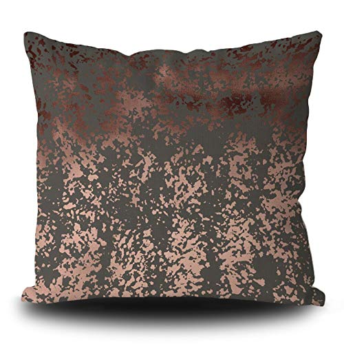 Copper & Grey Rust Pattern Cushion Covers | 16 x 16 Inch | Square Linen 