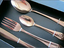 Load image into Gallery viewer, Copper Cutlery Set | 16 Pieces | 4 Person | Heart Shaped Design 
