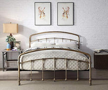 Load image into Gallery viewer, Luxury Antique Brass Copper Metal Bed Frame | Industrial Style | 4ft6 Double
