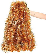 Load image into Gallery viewer, Copper Tinsel Garlands | 10M | Copper Metallic Chunky Christmas Tree Decoration 

