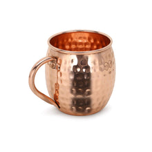 Load image into Gallery viewer, Zap Impex® Pure Copper Moscow Mule barrel cup, no coating, hammered copper, ideal for all chilled beverage dazzling to entertain and bar or home, large bar gift set of 2
