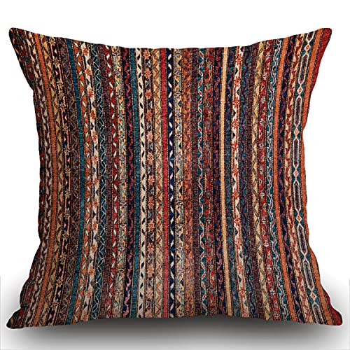 Multi - Coloured Turkish Cushion Cover | 45 x 45 cm | Vintage Persian Oriental | Copper