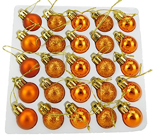 Mini Christmas Tree Baubles | Copper | Pack Of 25