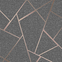 Load image into Gallery viewer, Fine Decor Wallcoverings | Quartz Fractal Wallpaper | Charcoal &amp; Copper (FD42283)
