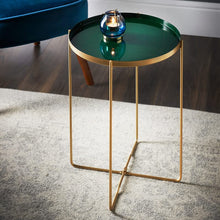 Load image into Gallery viewer, Copper &amp; Dark Green Side Table 
