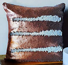 Load image into Gallery viewer, Reversible Copper Sequined Cushion Cover | Set Of 2 | 35 x 35cm 
