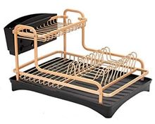 Load image into Gallery viewer, 2 Tier Dish Drainer | Copper | Aluminium Dish Rack
