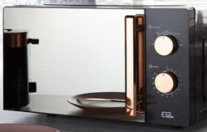 Copper & Black Mirrored Microwave | 20 Litre 